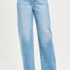RISEN Full Size Slouchy Cropped Barrel Jeans with Curved Side Seam Plus Size - LIGHT