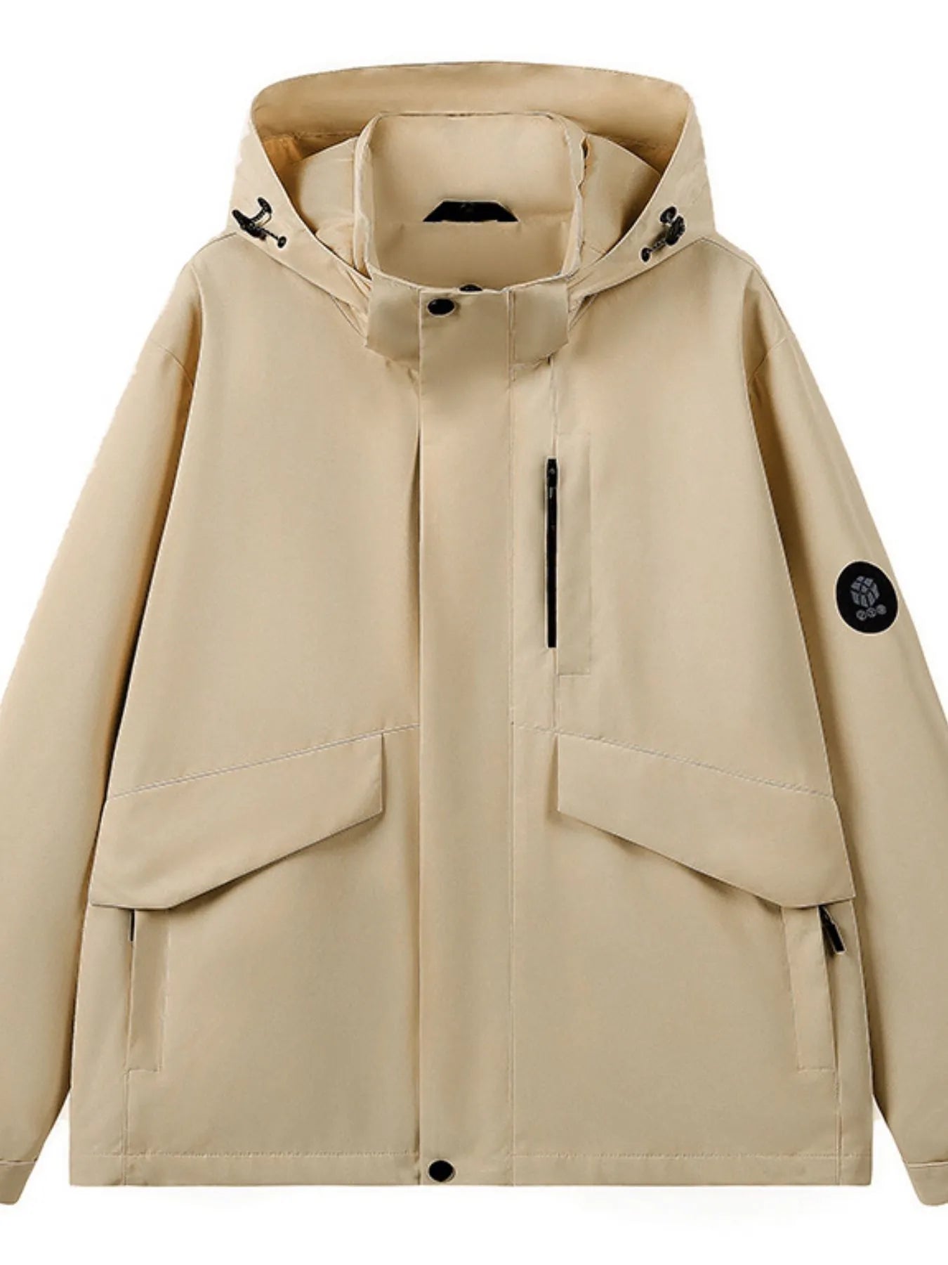 Men's Full Size Long Sleeve Hooded Windbreaker Jacket Plus Size - Farnelli