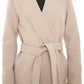 Windsor Classic Wraparound Cashmere Blend Overcoat in Nude