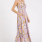 Mittoshop Floral Smocked Back Ruffled Hem Maxi Cami Dress - Farnelli