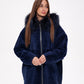 Genuine Shearling Silver Fox Trim Jacket