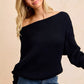 BiBi Waffle Knit Off Shoulder Top - Farnelli