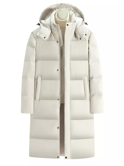 Men's Full Size Longline Hooded Down Coat Plus Size - Farnelli