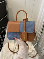 Two-Tone PU Leather Crossbody Bag - Farnelli