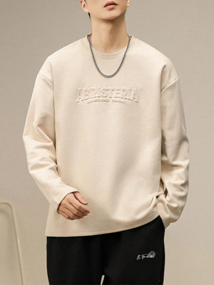 Men's Plus Size Round Neck Long Sleeve Sweatshirt - Farnelli