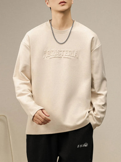 Men's Plus Size Round Neck Long Sleeve Sweatshirt - Farnelli