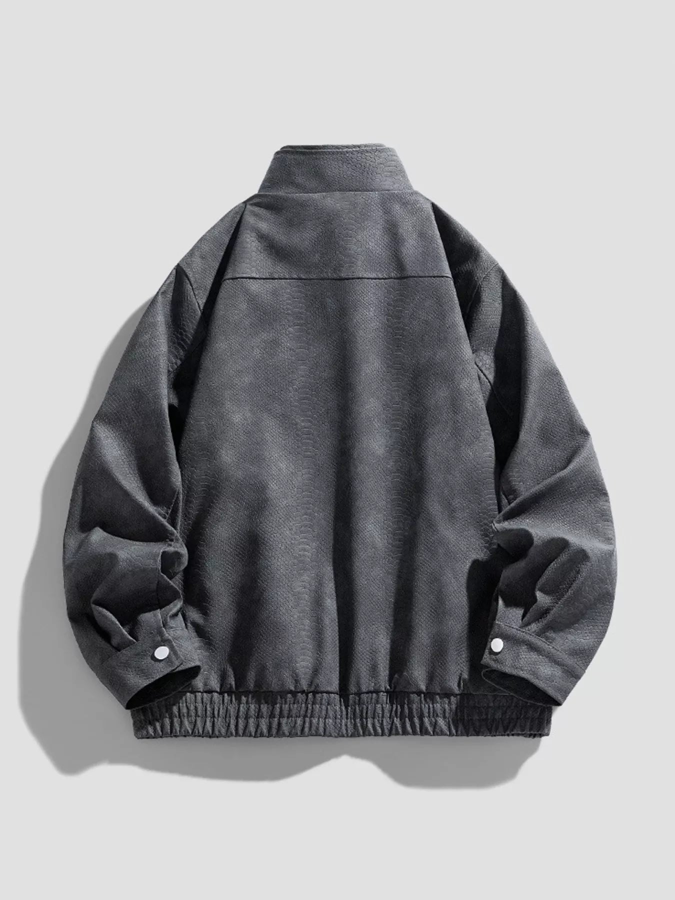 Me's Plus Size Zip Up Casual Jacket - Farnelli