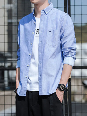 Men's Plus Size Button-Down Casual Shirt - Farnelli