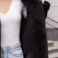 Alaska® Grazia reversible faux shearling hooded coat in black and black, parka style