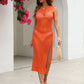 Cutout Openwork Round Neck Sleeveless Cover-Up - Farnelli