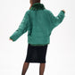 Reversible Genuine Silver Fox  Down Fill Coat in Emerald