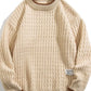 Men's Plus Size Round Neck Textured Knit Sweater - Farnelli