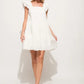And The Why Origami Pleating Ruffled Sleeve Tiered Dress - Farnelli