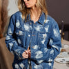 BiBi Washed Tie Dye Denim Jacket - DENIM