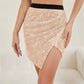 Asymmetrical Slit Sequin Skirt - Farnelli