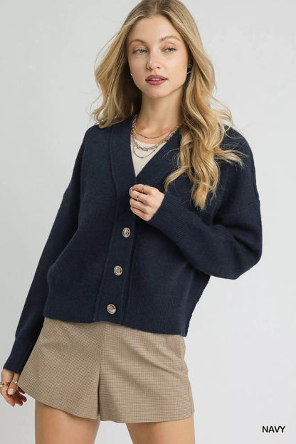 Umgee Button-Front Knit Cardigan - Farnelli