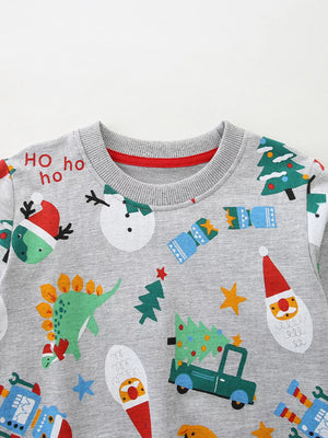 Children's Christmas Print Crewneck Sweatshirt - Farnelli