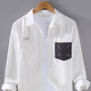 Men's Plus Size Button Up Long Sleeve Shirt - White