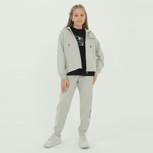 Zip-Up Hoodie Girls Jogger Set - Farnelli