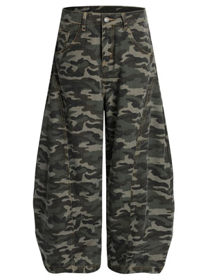 Men's Camouflage Wide Leg Cargo Jeans - Farnelli