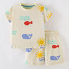 Children's Fish Short Sleeve Tee and Shorts Set - Cream