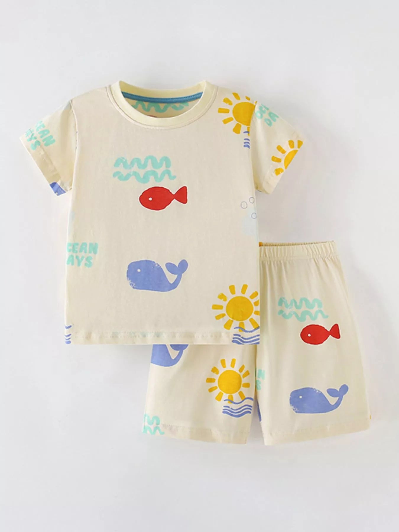 Children's Fish Short Sleeve Tee and Shorts Set - Farnelli