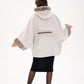 Genuine Mink Fur Double Face Wool Hooded Poncho