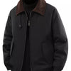 Men's Corduroy Collar Casual Jacket - Black