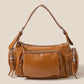Fame Glossy Faux Leather Multi Pocket Hand Bag - Farnelli