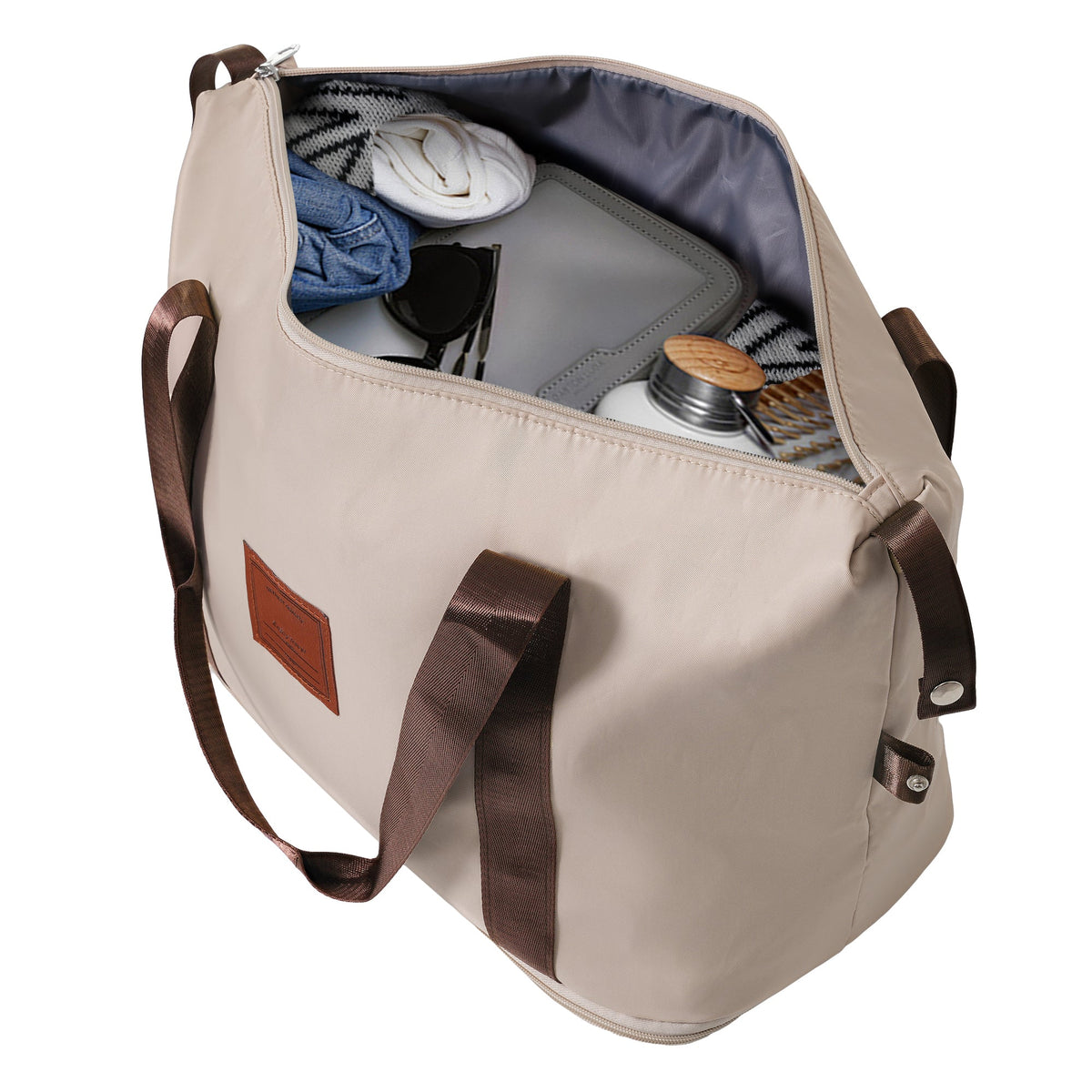 HouseOfZazla khaki 3-piece hard case luggage set with 360° spinner wheels