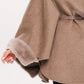 Genuine Scandinavian Mink Fur Double Face Wool Poncho