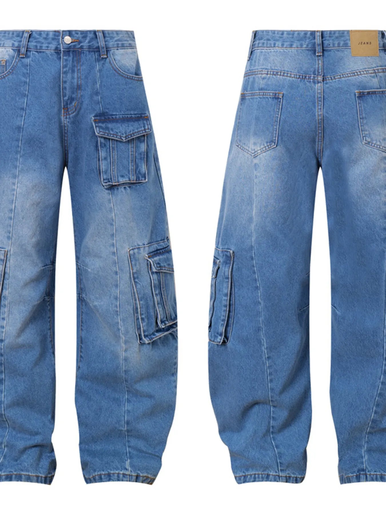 Men's Wide Leg Cargo Jeans - Farnelli