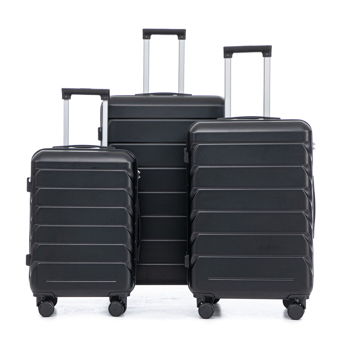 HouseOfZazla 3-piece spinner wheel luggage set with combination locks