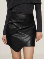 Ruched Mini Skirt with Zipper - Farnelli
