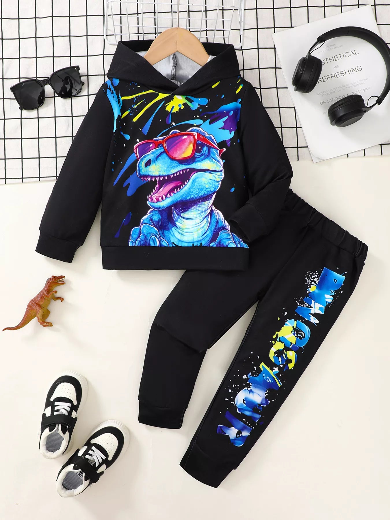 Children's Dinosaur Hoodie & Pants Set - Farnelli