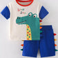 Children's Dinosaur Applique Two-Piece Set - Farnelli