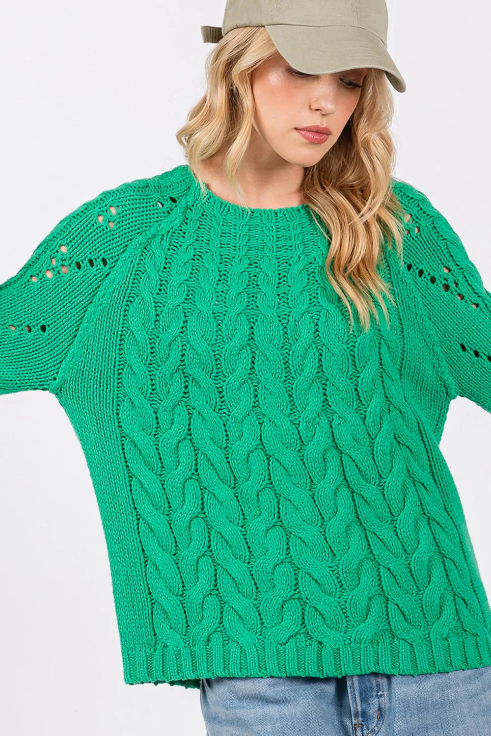 SAGE + FIG Cable-Knit Long Sleeve Sweater - Farnelli