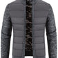 Men's Plus Size Quilted Knit Bomber Jacket with Stand Collar - Farnelli