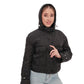 Studded Light Demi-Season Hooded Cropped Jacket in Black