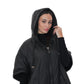 Alaska® Outerwear Company black hooded vest with zip front and sleeveless design