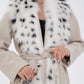 Genuine Arctic Fox Virgin Wool Wrap Coat