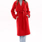 Karina Belted Wool Cashmere Blend Overcoat in Ruby