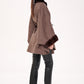Genuine Scandinavian Mink Fur Double Face Wool Poncho