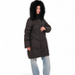 Nellie Genuine Fur Trim Down Fill Coat in Black
