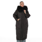 Genuine Silver Fox Fur Trim Down Coat