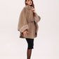 Genuine Scandinavian Mink Fur Double Face Wool Poncho