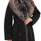 Genuine Silver Fox Cashmere Blend Coat