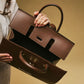 Oriana (brown) - Italian calf leather women's handbag (with shoulder strap)