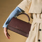 Federica (eggplant) - Italian calf leather women's crossbody bag (with shoulder strap)