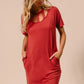 BiBi Front Cutout Mini Tee Dress with Pockets - Farnelli